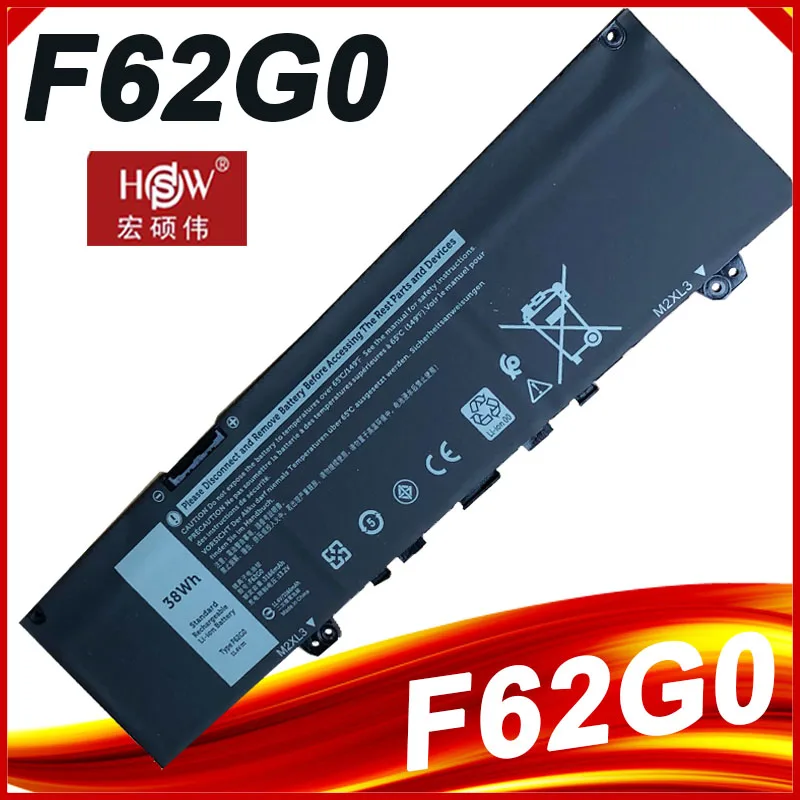 

F62G0 Laptop Battery For Dell Inspiron 13 7370 7373 7380 7386 Vostro 5370 RPJC3 F62GO CHA01 39DY5 P83G P87G P91G 11.4V 38WH New