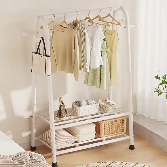 Simple steel shelf type hanger Cost-effective bag hanger Dress room Hanger sturdy steel shelf clothing store Storage hanger One-room living room