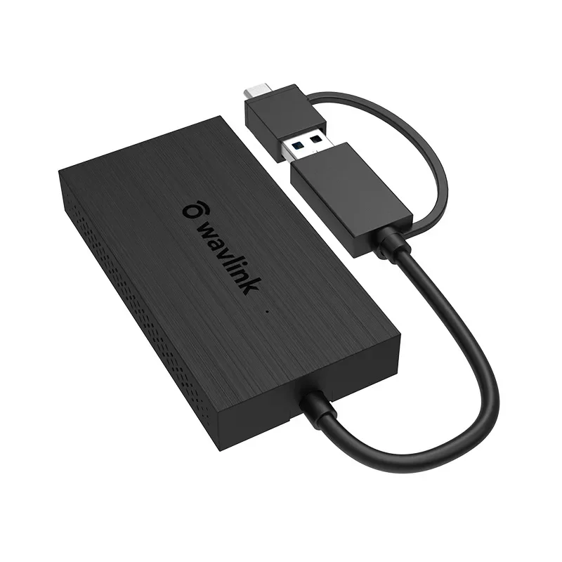 محول WAVLINK USB 3.0 أو USB C إلى HDMI لشاشات مزدوجة، محول رسومات فيديو عالمي لنظام التشغيل Windows