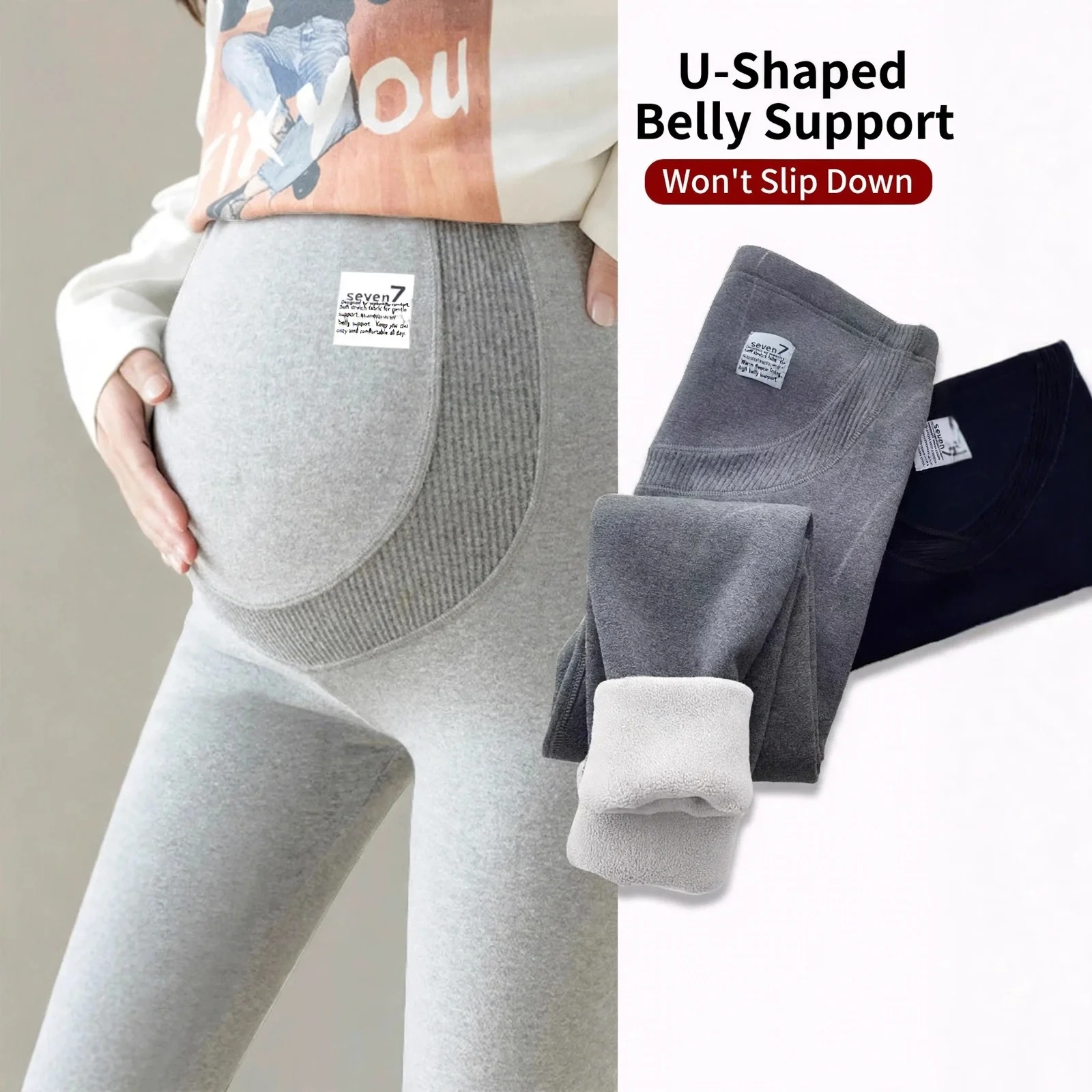 Maternity Leggings High Waist Belly Support Slim Fit Soft Skin Friendly Elastic Thin Casual Pregnant Women Autumn Winter Spring