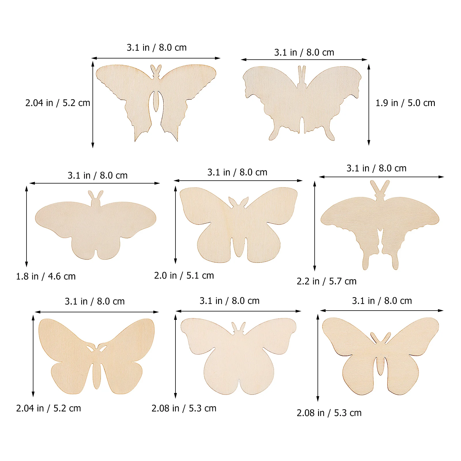 

54 Pcs Wooden Butterfly Crafts Exquisite Unfinished Wood Pieces Diy Supplies For Home Festival Decoration