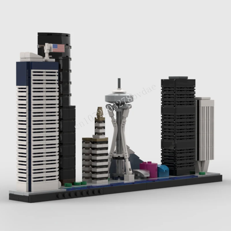 705 pçs seattle skyline moc criativo vista de rua diy modelo blocos de construção arquitetura educação montagem brinquedos presentes natal