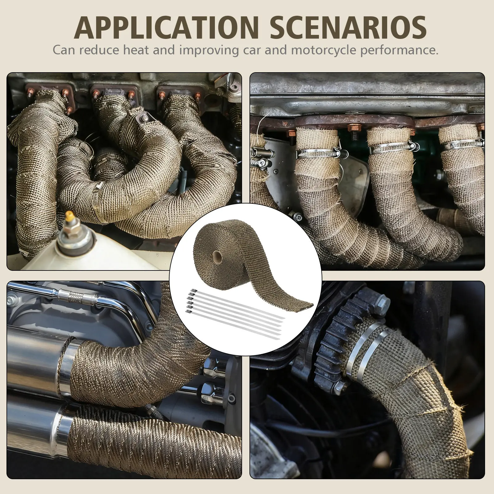 Lot de 6 rouleaux de ruban iso - Exhaust Wrap Titanium avis et prix