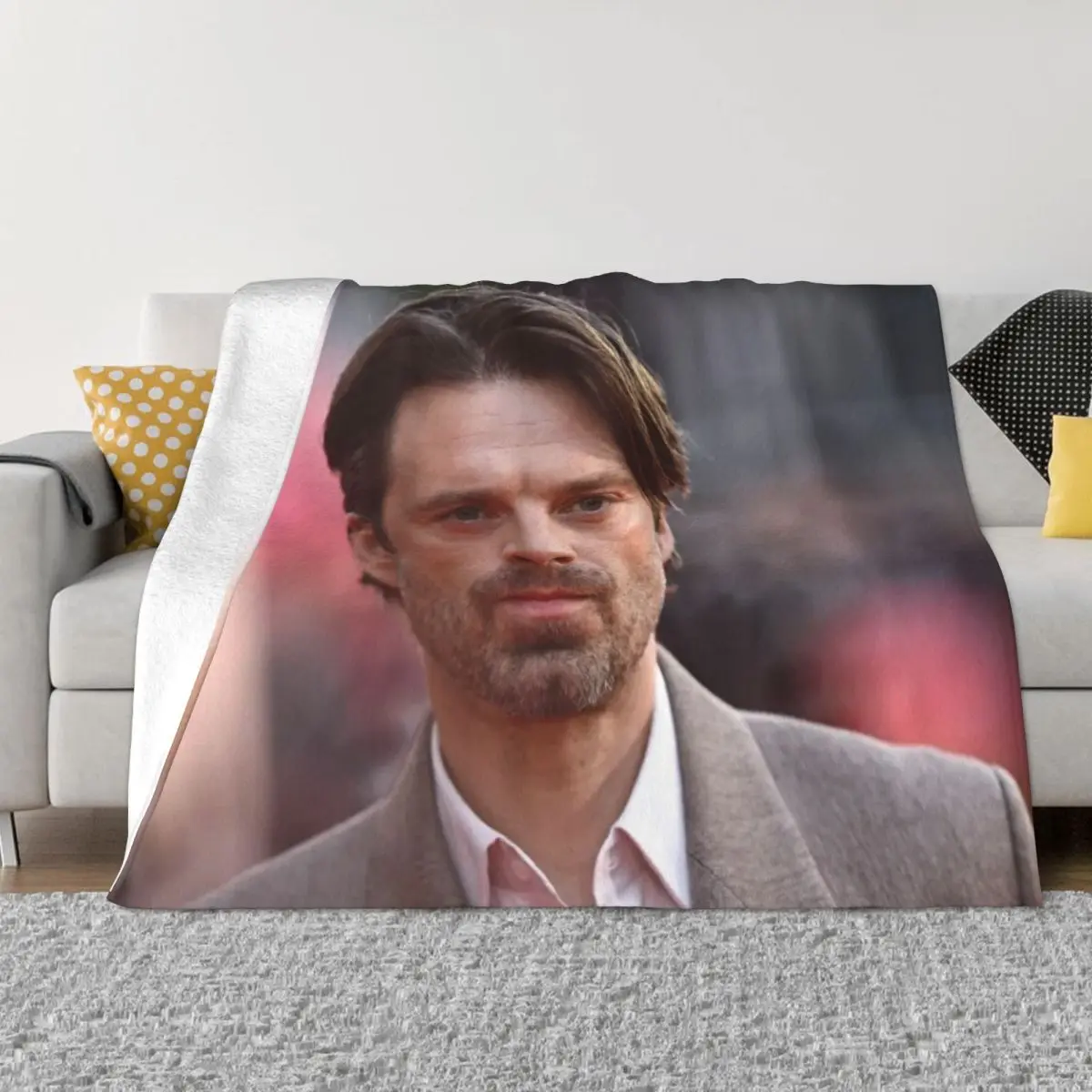 

Sebastian Stan 002349 Bedroom Blankets Custom Blanket Winter Blankets blankets for winter Throw Blanket