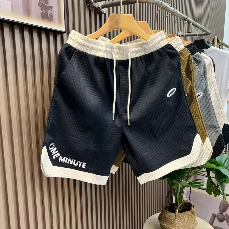 2024 Men Clothing Men\'s Shorts Trend Elastic Waist Sweatpants Summer Men Short Korean Fashion Streetwear Harajuku Shorts Men