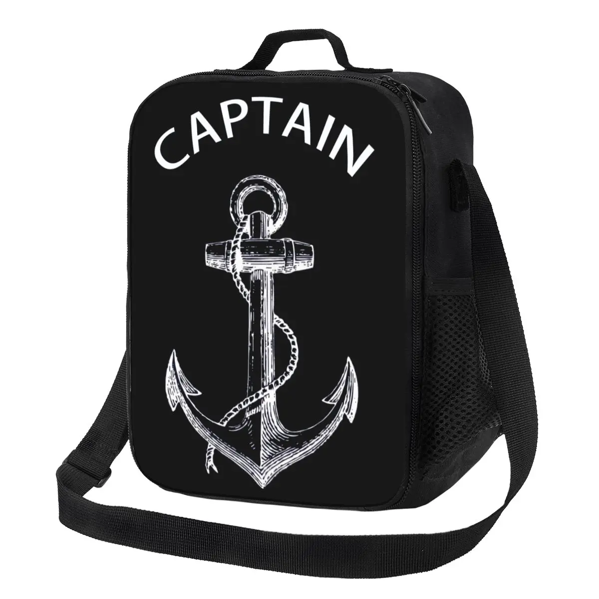 Custom Anchor Thermal Insulated Lunch Bags Nautical Sailor Adventure Portable Lunch for Office Outdoor Storage Bento Food Box