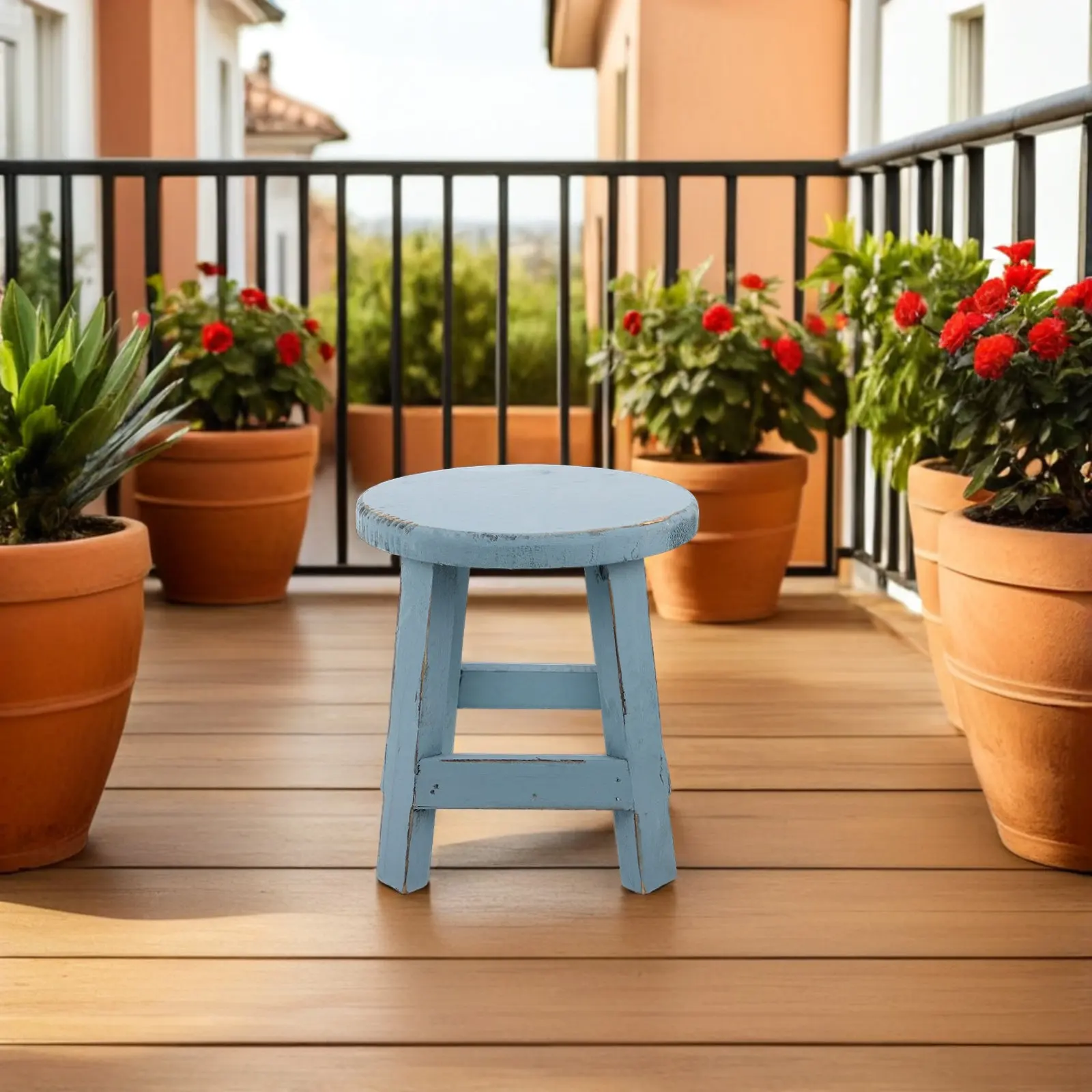 

Decorative Garden Stool Round Wooden Mini Stool 18Cm Height Outdoor Patio Plant Pot Stand Bonsai Flower Display Stand