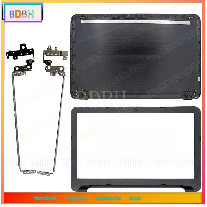 * New Laptop Case LCD Back Top Cover/Bezel/Hinges For HP Pavilion 15-BA 15-AY 15-AC 15-AF TPN-C125 TPN-C126 250 G5 255 G5 Black