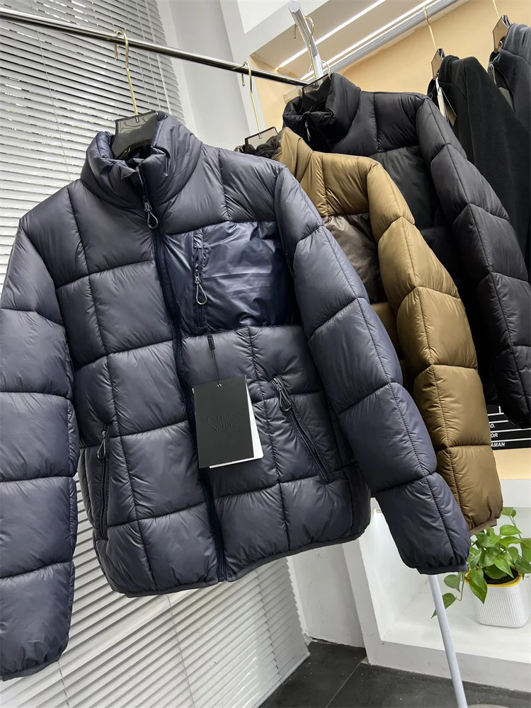 

Pampa& Men's Thiened Cotton Jaet Outdoor Winter Faion Simple Sle High Fluffy Stand Collar Plaid Design Youth Trend