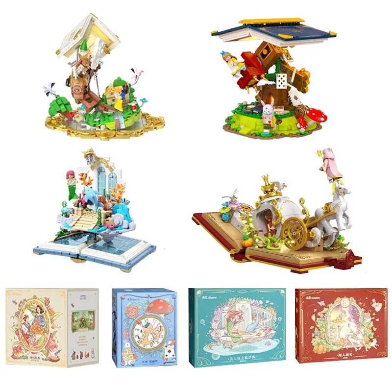 

Weightless Alice Fairy Tale Book Building Blocks Splicing Model Creative Gift Box Ornaments Toys Christmas Gifts