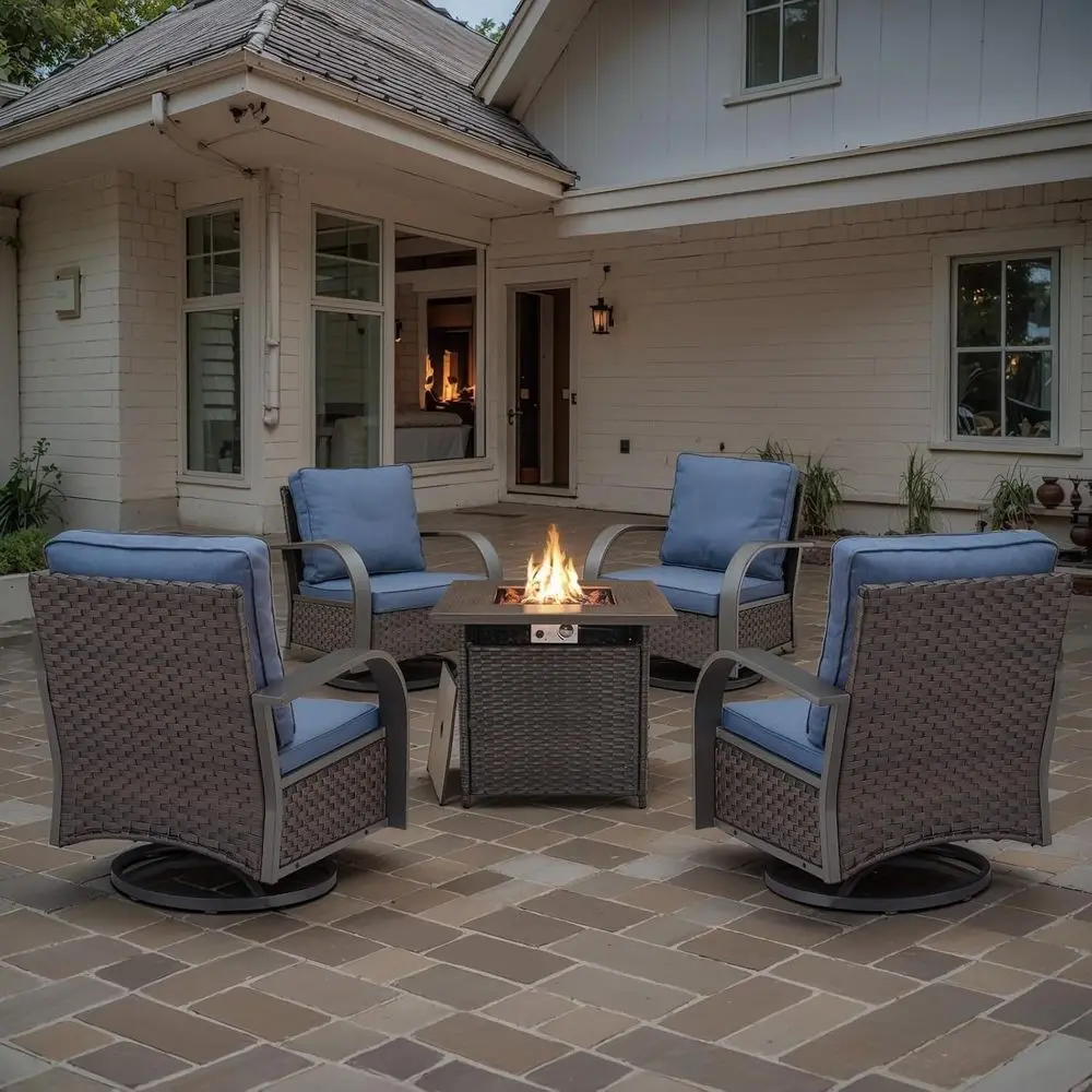 Outdoor Swivel Rocker Patio Chairs Set o 2, Heavy Duty Swivel Rocking Patio Chairs with Wide Metal Armrests, 2 Pieces Patio urni