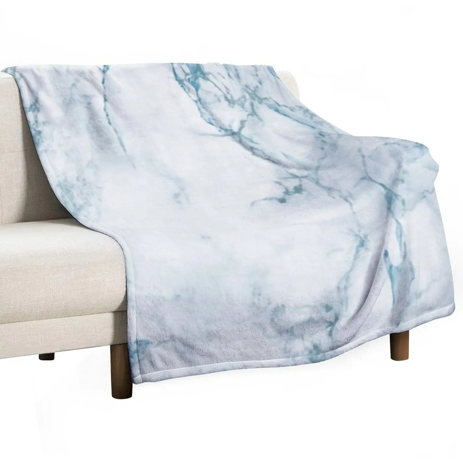 pale blue marble Throw Blanket Vintage Blankets For Baby Bed Fashionable Blankets