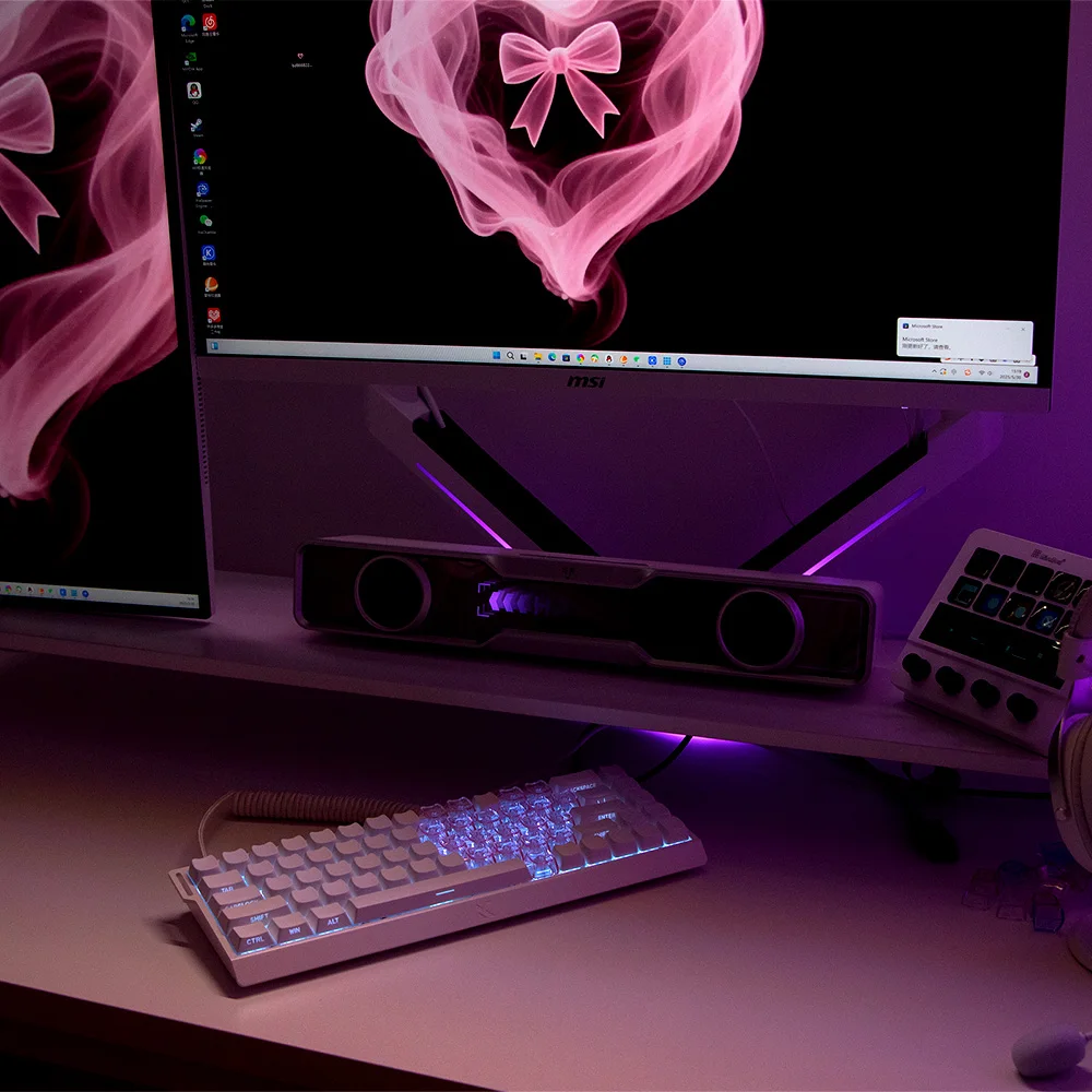 MAO Cat-shaped Keycap Pink Love Keycap PC Unengraved Transparent Keycap for Magnetic shaft/Mechanical keyboard Cherry MX Switche