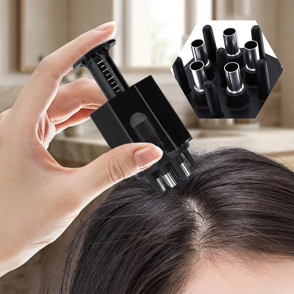 Peine Portátil para Masaje del Cuero Cabelludo, Aplicador de Aceite Esencial, Peine Guía de Líquidos, Herramienta para el Cuidado del Cabello con Minoxidil para el Hogar y Viajes