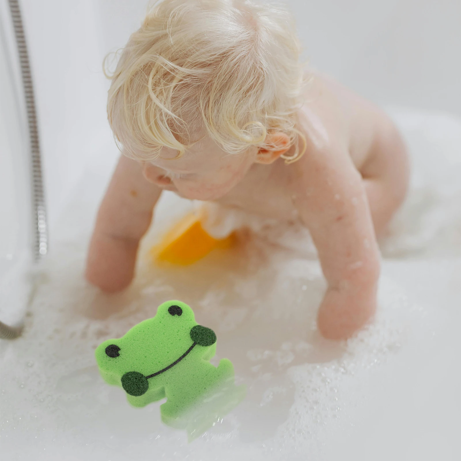 

Frog Bath Sponge Adorable Animal Shaped Baby Pad Soft Comfortable Superior Absorbency Cute Cartoon Designed Versatile Use