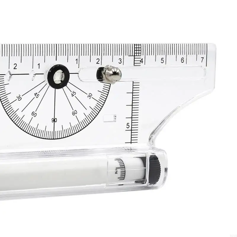 M5TB Pulley Centering Multipurpose Rolling Ruler Drawing Compass-School Ruler Stationery Protractor Tool Parallel Ruler