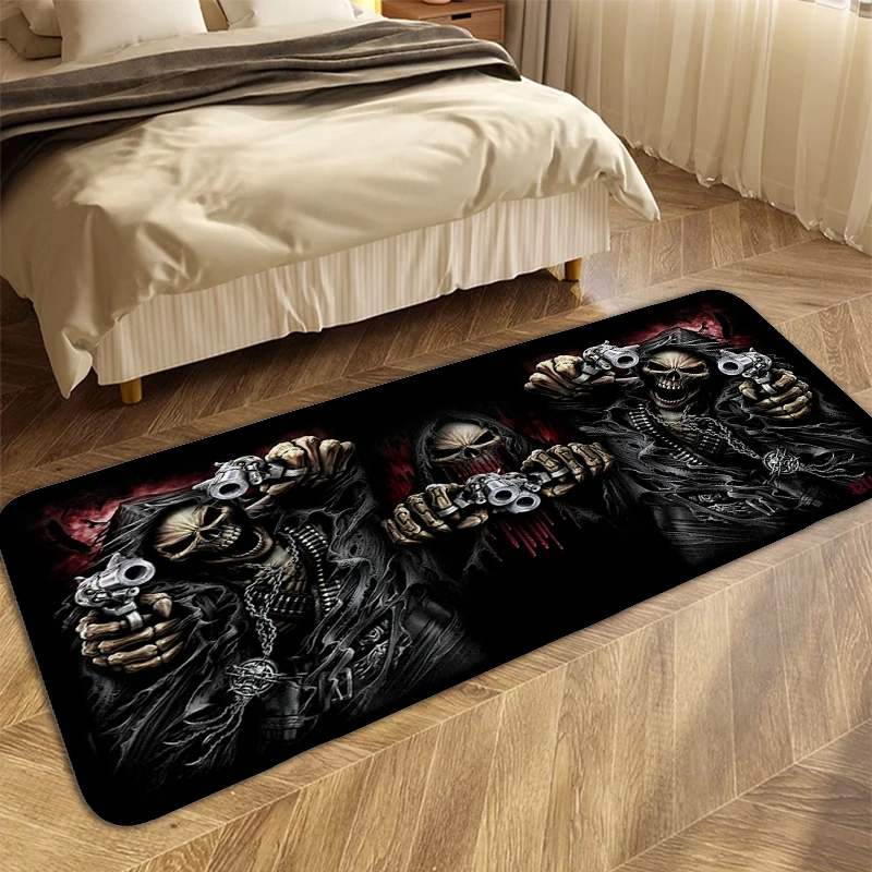 Carpet for Bed Room Skull Art Funny Doormat Entrance Door Mat for Hallway Room Decorating Items Non Slip Carpet Bathmat for Home