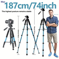65'' Professional Tripod Adjustable Height 360°Panoramic Ball Head Photography Stand for SLR Camera Canon Nikon and Mobile Phone