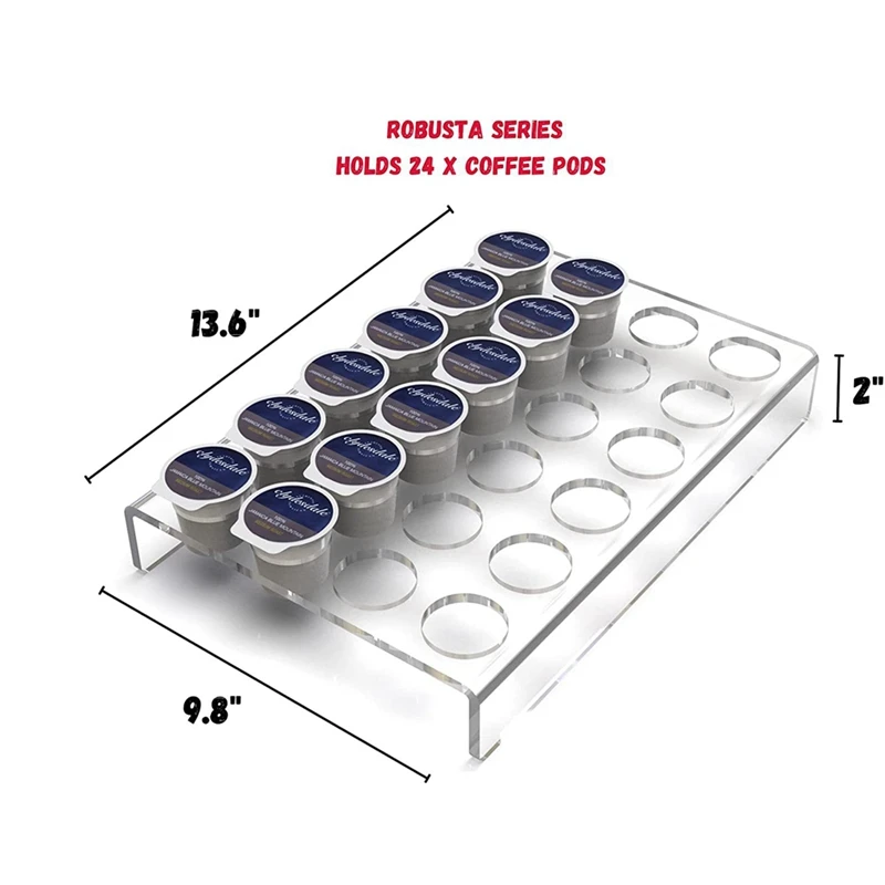 Acrylic Coffee Bean Bar Storage Rack Capsule Display Rack Drawer Storage Arrangement Tray K Cup Bracket Can Hold 24