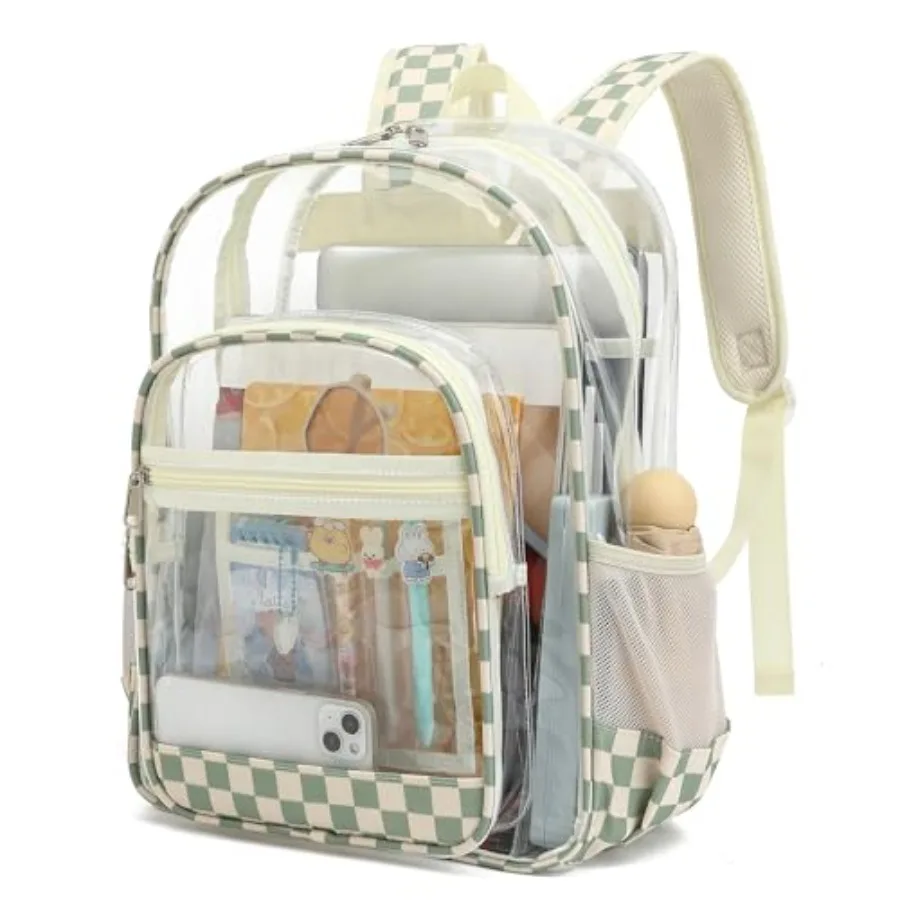 

Clear Backpack for School Girls Boys, Heavy Duty Transparent Backpack See-Through Clear Bookbag