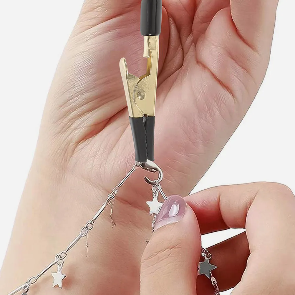 

2 шт. металлические крючки-помощники для застегивания браслетов, из нержавеющей стали, для надевания украшений, часов, молний и застежек