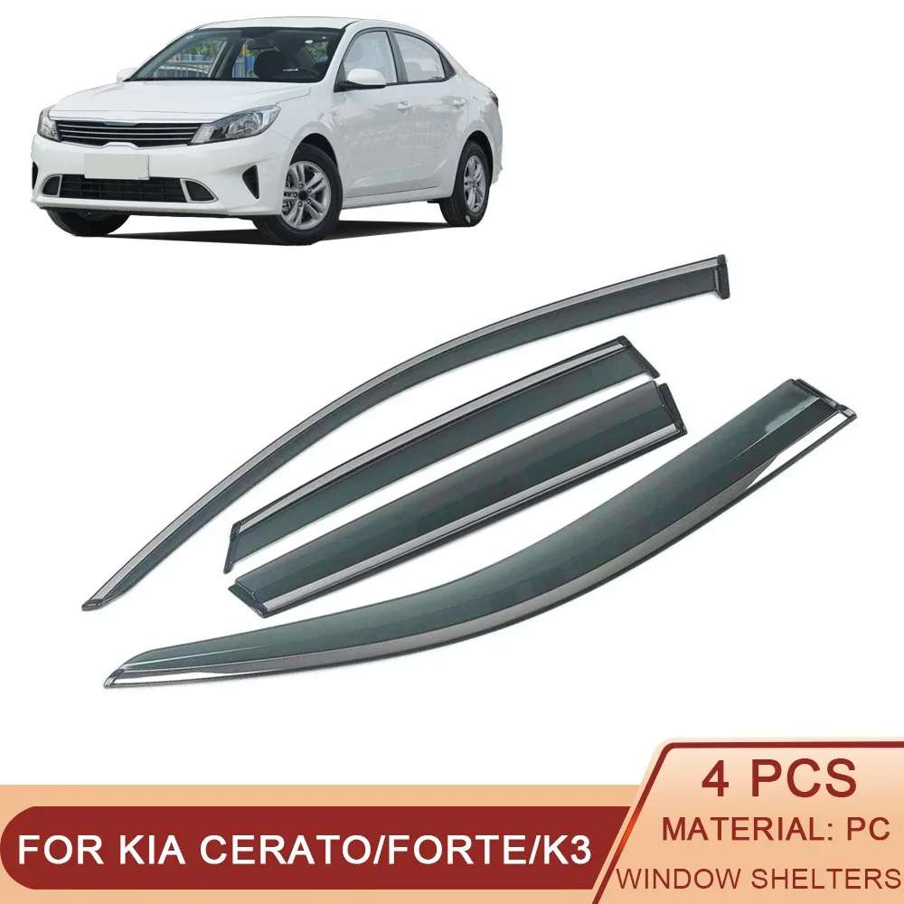 

For KIA K3 Forte Cerato 2008-2022 Car Window Sun Rain Shade Visors Shield Shelter Protector Cover Frame Exterior Accessories