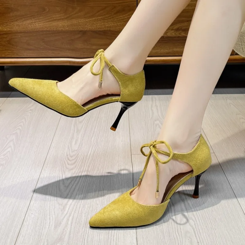 

New Elegant Fashion Women Sandals Luxury Ankle Strap Pointed Toe Closed Toe High Heel Shoes Women Casual Comfortable Sandals