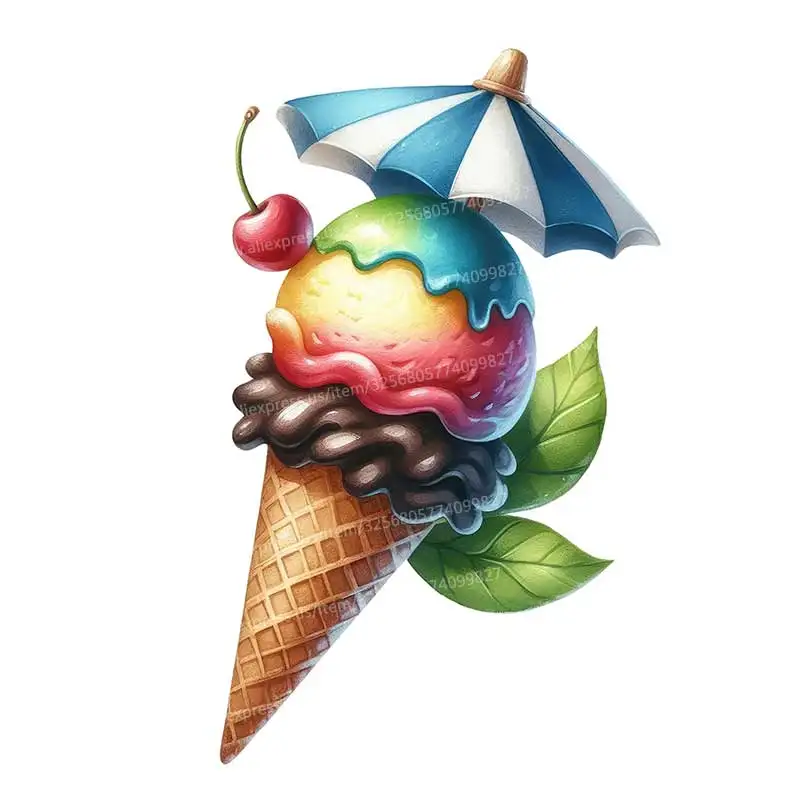 Summer Ice Cream Wall Stickers Kitchen Decoration Dining Room Living Room Cabinet Refrigerator Home Decoration Decals M1191 view 4