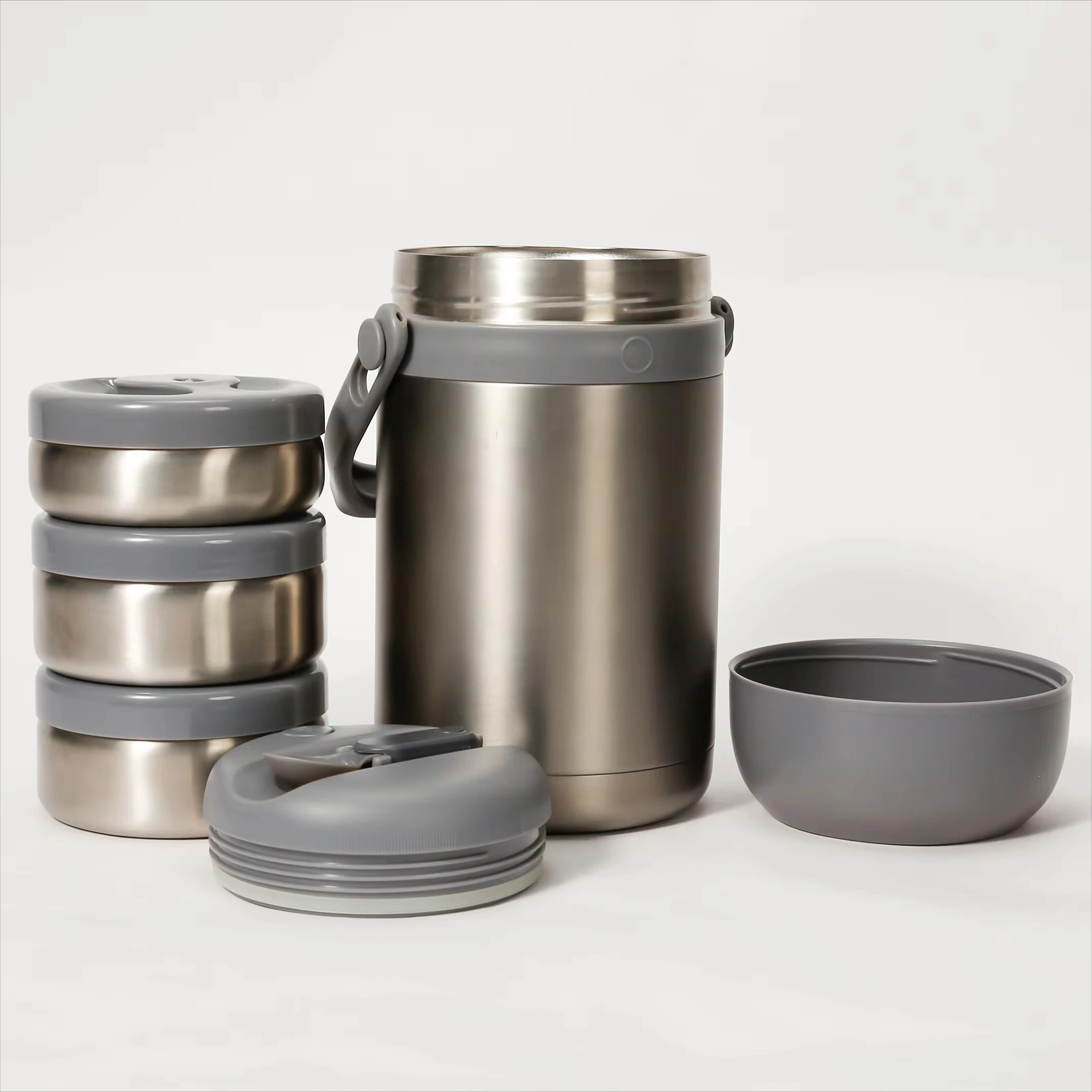 

Custom Logo 304 Stainless Steel Insulation Portable Bento Student Strand Multi-layer Pot Office Workers Lunch Box With Tableware