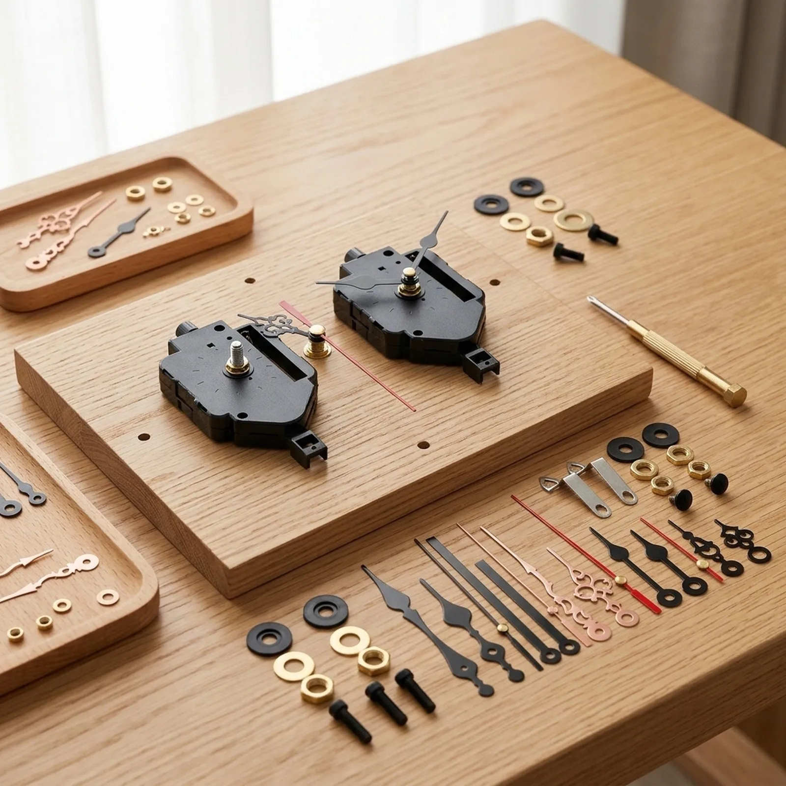 Clock Movement with Pendulum Mechanism Complete Set of Wall Clock Accessories Including Metal Hands and Washers