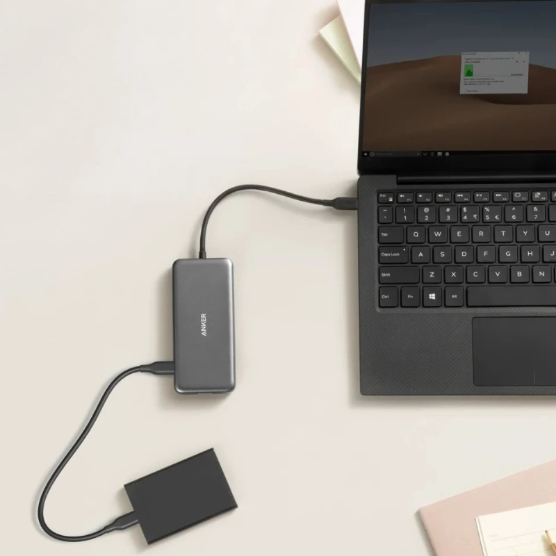 Anker 8-in-1 Docking Station USB 3.2 Hub with Gigabit Ethernet Type-C to HDMI Adapter Multi-Port Hub for Mac Laptops and Tablets