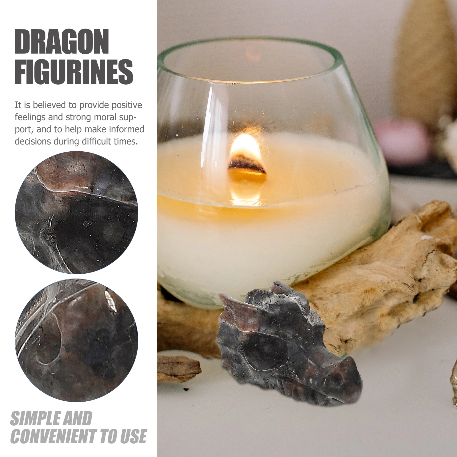 

Crystal Dragon Skull The for Figurine Fantasy Ornaments Decoration Sculpture Home Luxury