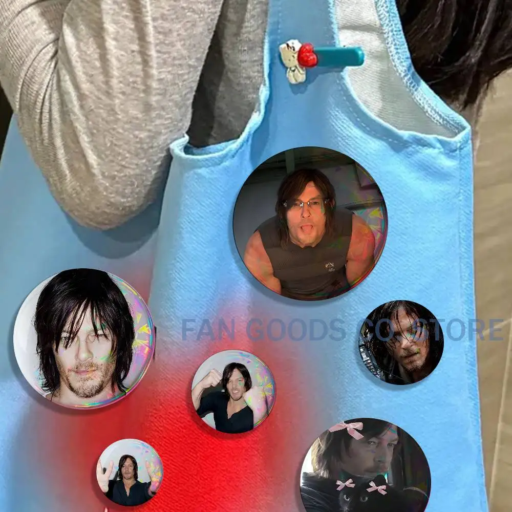 W-Walking Dead Daryl Dixon Norman Badges Creative Tinplate Button Pin Brooch Creative Quotes Badge Clothes Backpack Jewelry Gift