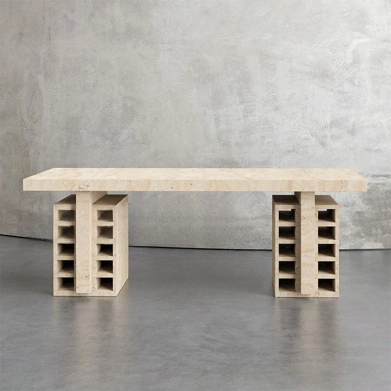 Travertine dining table designer style retro style decoration long table