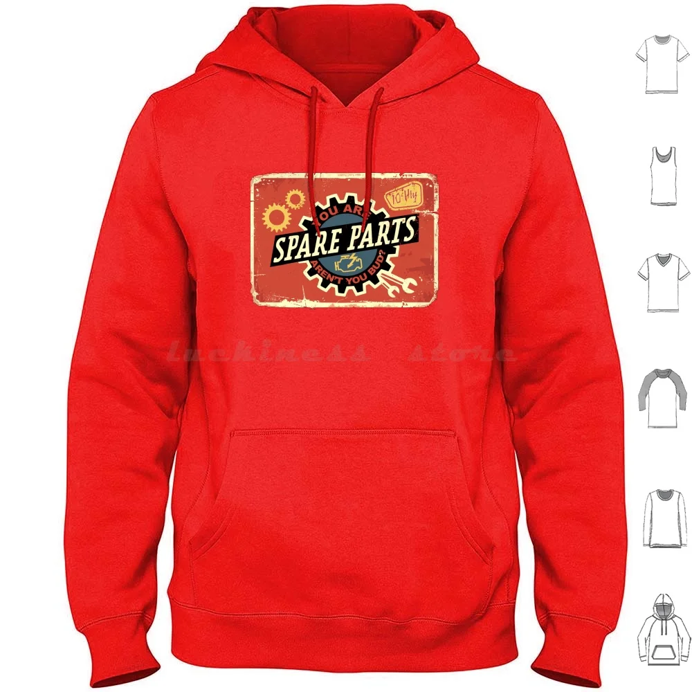 Spare Parts-Letterkenny Hoodie cotton Long Sleeve Letterkenny Letter Kenny Spare Parts 10 Ply Ten Ply Spare Auto Parts Garage