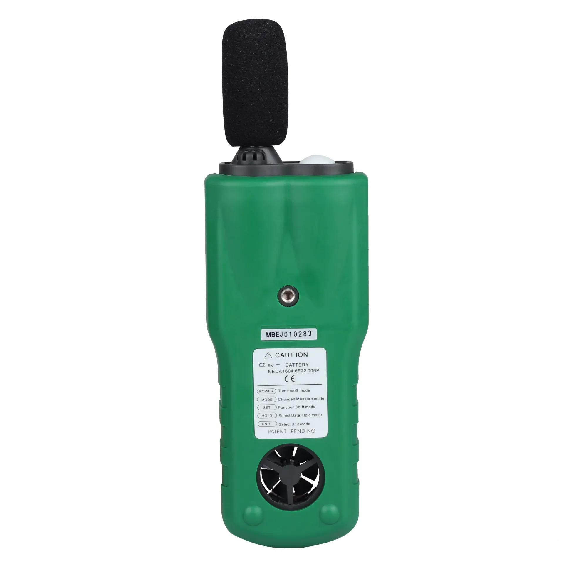 Multifunctional environmental detector, temperature, humidity, wind speed, air volume and noise meter