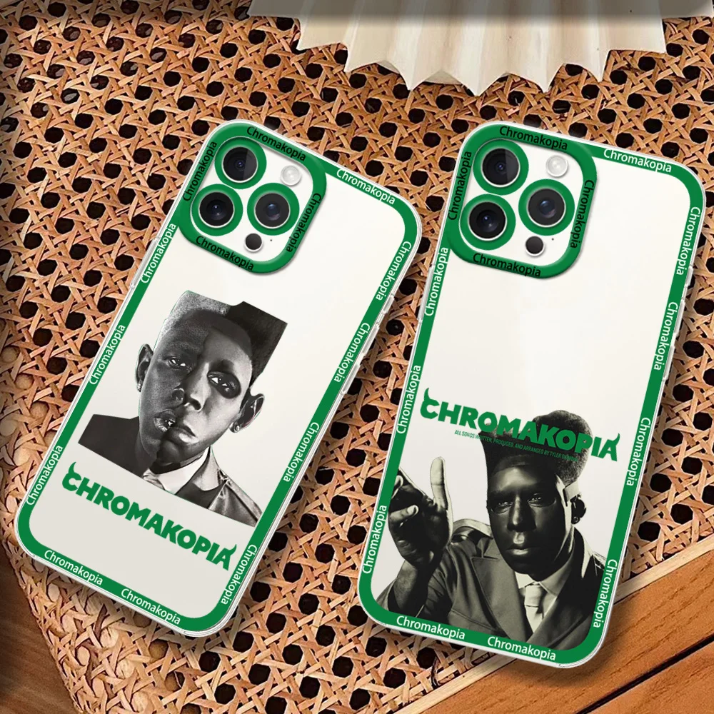 Rapper T-Tyler The Creator Chromakopia Phone Case for iPhone 12 11 13 14 15 16 Max Pro Plus Transparent Bezel Cover