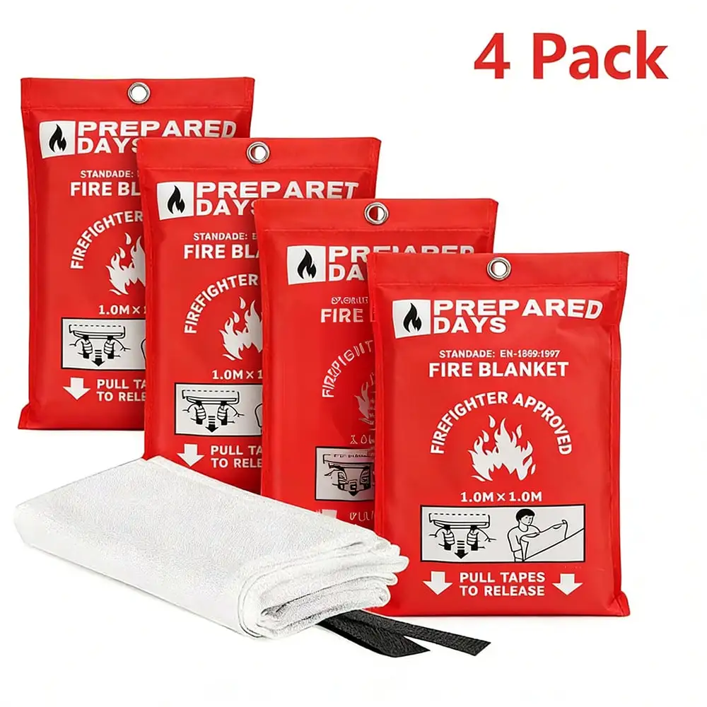 Emergency Fire Blanket, Lightweight For Kitchen, Home, Outdoor Camping, Blanket For Survival, Fire Suppression & Fireplace Use