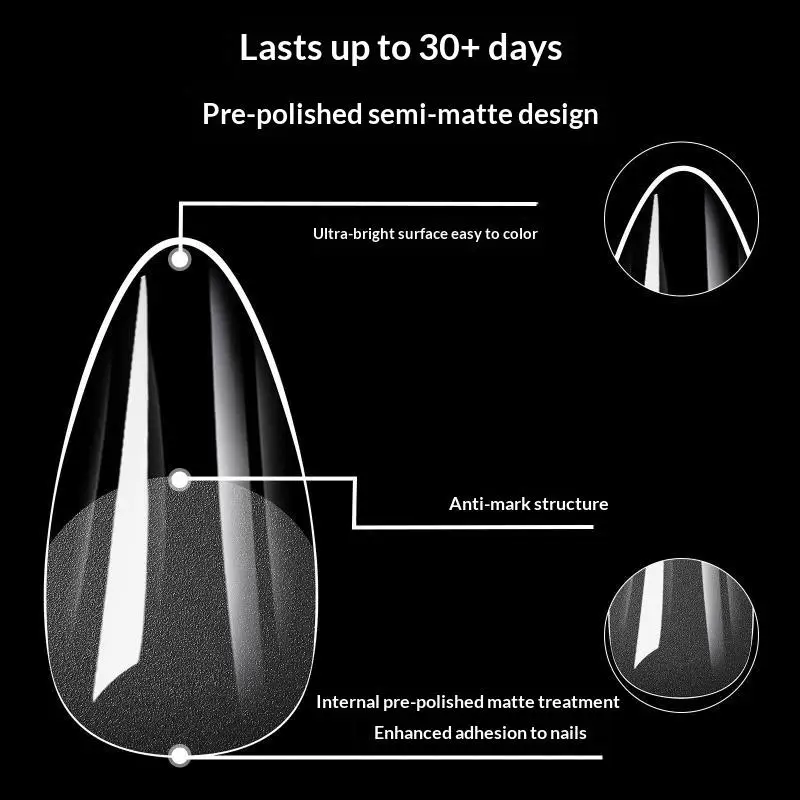 240Pcs/Box Short Press On Gel Nail Tips Half Matte Full Coverage Soft Fake Nails for Nail Art Lovers DIY Use