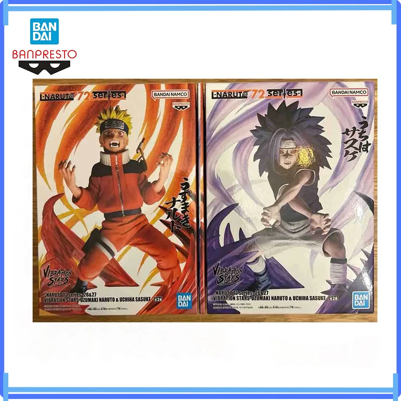 Bandai en Stock, Figura Original Banpresto Vibration Stars Naruto Serie 72, Uzumaki Naruto, Uchiha Sasuke, Modelo de Anime en Caja