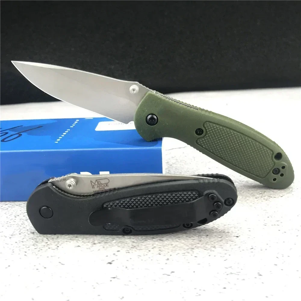 BM Mini Griptilian Manual Folding Knife 2.91/ 154CM Flat Blade GFN Handle EDC Outdoor Camping Tactical Knives - 556