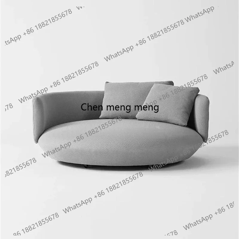 Cream Style Small Apartment Living Room Sofa Fabric Modern Simple Creative Curved Beauty Salon Reception Three-Seater