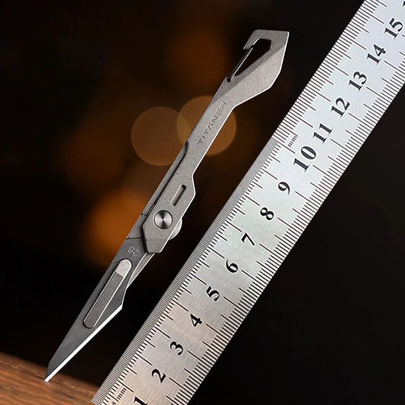 Titanium Alloy Mini Folding Knife Keychain Portable EDC Gadget Out Of The Box Rope Cutting Multifunctional Folding Knife