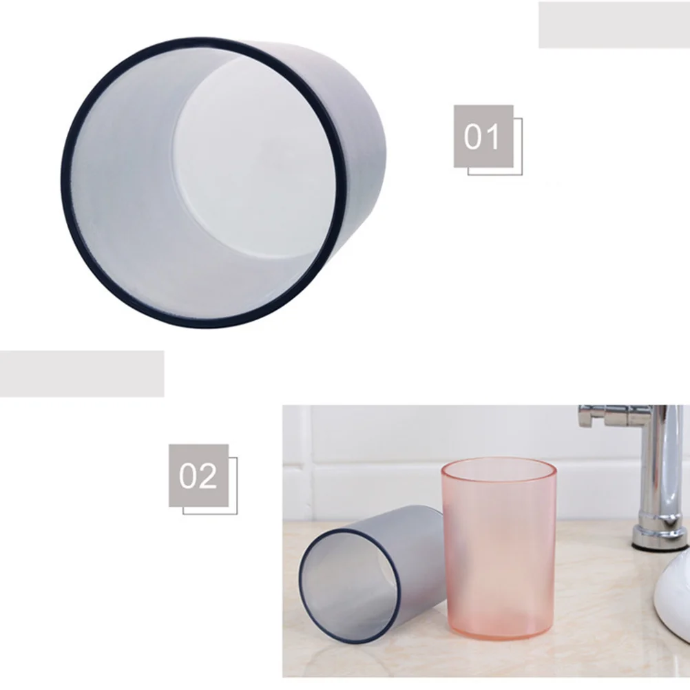 

Transparent Tooth Brushing Cup Grey Water Mug High Density Nonporous Sturdy Safe Drinking Mug Stackable Design for Adults