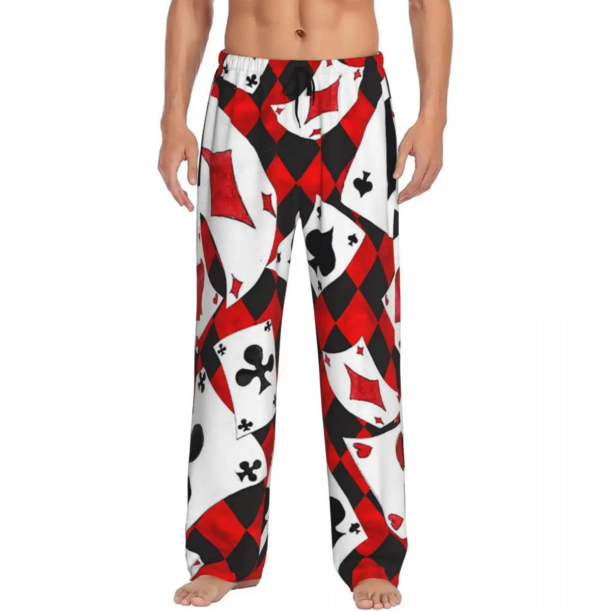 Custom Cool Poker Playing Cards Pattern Gambling Card Game Pajama Pants Men Sleepwear Sleep Lounge Bottoms with Pockets