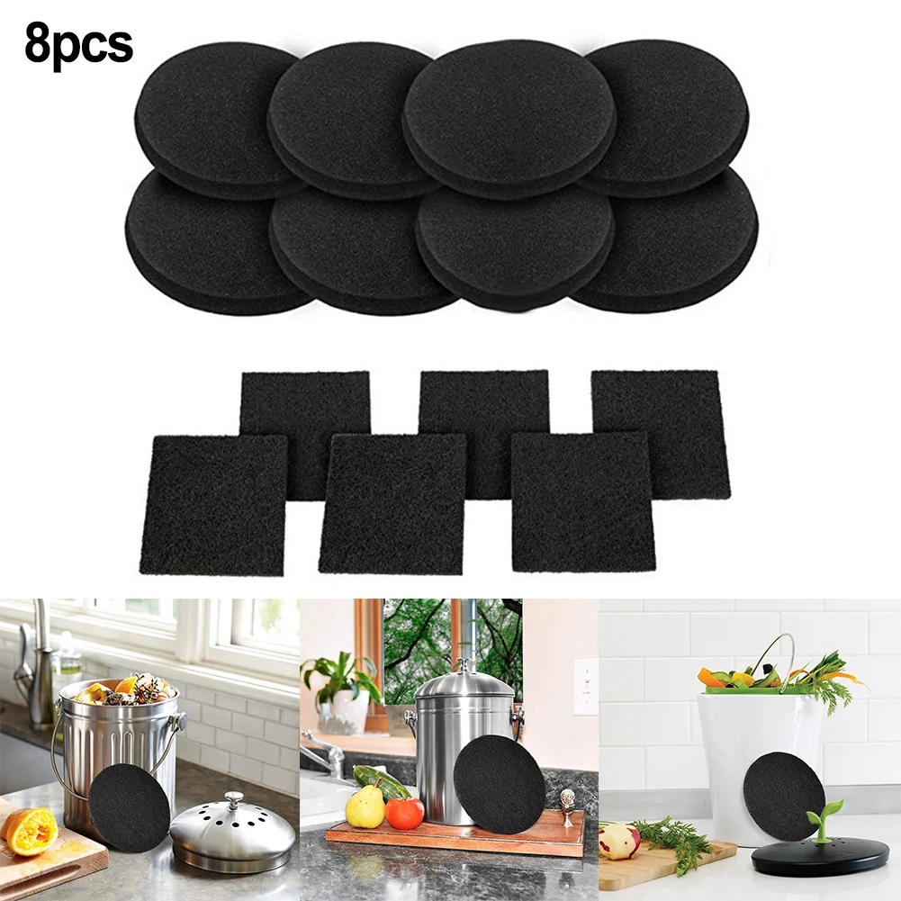 8 Pcs Compost Bin Kitche For Kitchen Activated Carbon Filter Cotton Clean And Fresh Compost Bin Kitche Durable