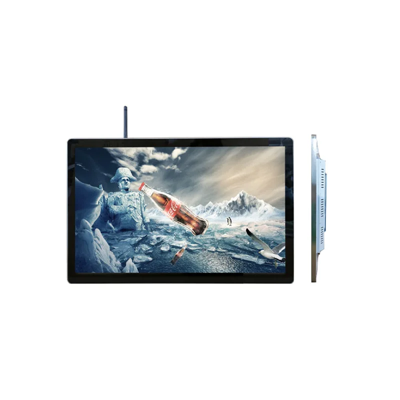 Wall advertising machine hoisting Android high definition smart menu advertising screen horizontal and vertical screen player
