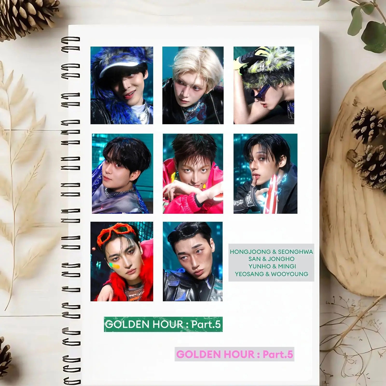 100pcs/Set Idol Men's Group ATEEZ New Album GOLD HOUR: Part 5 Stickers Mobile Computer Stickers Hongjoong San Fan Collect Gifts image 3