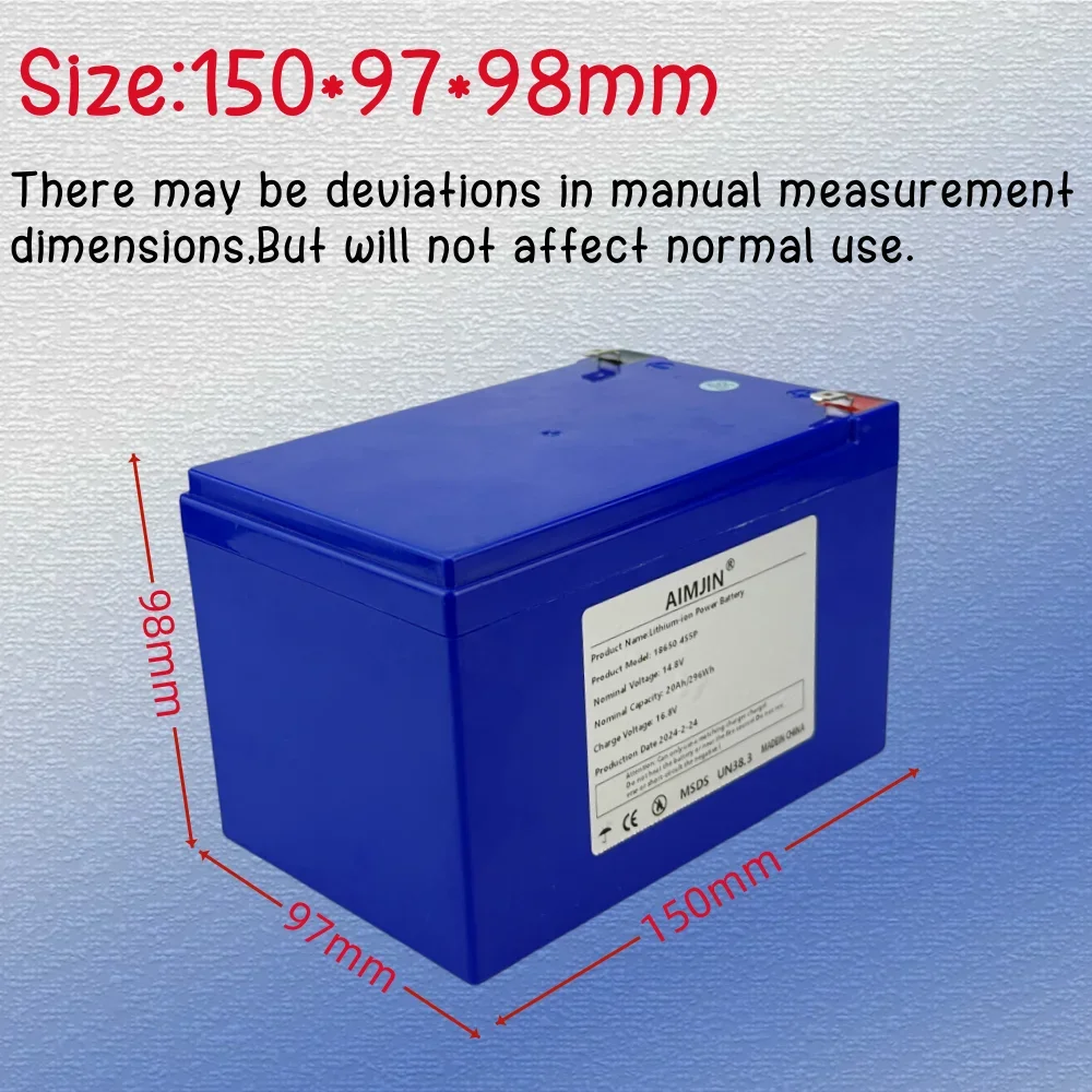 Imagem -04 - Bateria de Iões de Lítio Built-in Bms Adequado para Equipamento de 16.8v Inversor de Alta Potência Tourist Car Solar 18650 4s5p 14.8v 20ah