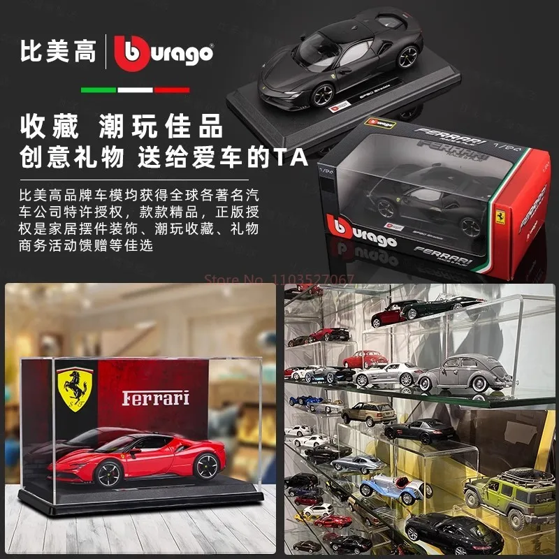 Genuino 1/24 Bburago Ferrari SF90 Purosangue 499P 488 F50 F12 TDF 12 modelo de coche de aleación de cilindro modelo de colección en Stock juguetes de regalo